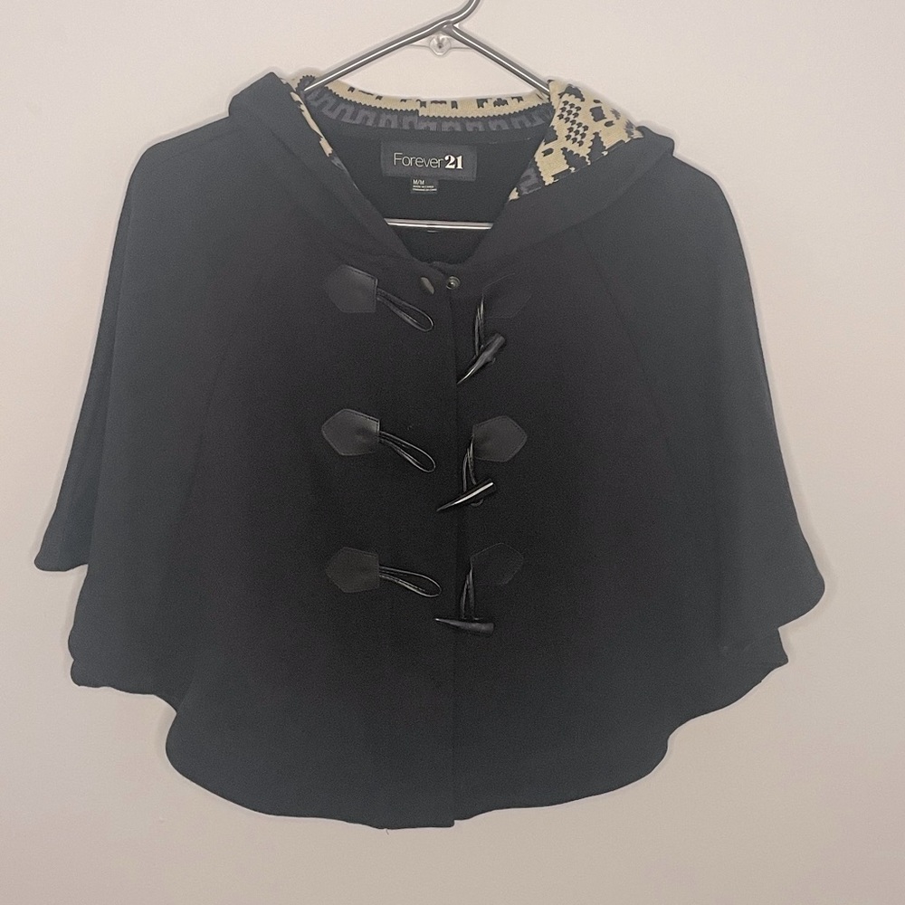 Black smock poncho sweater forever 21 women size small